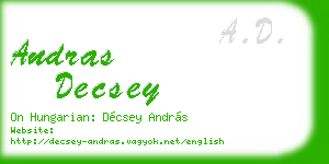 andras decsey business card