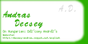 andras decsey business card